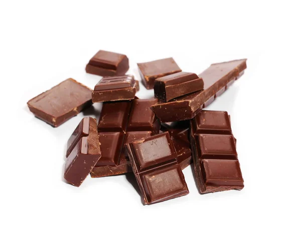 Sjokoladeplater isolert på hvit bakgrunn – stockfoto