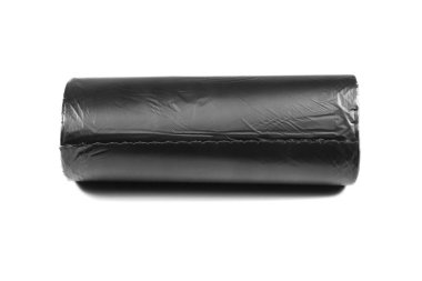 plastik çöp torbaları üzerinde beyaz izole rulo