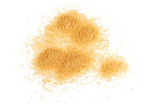 Pilha de açúcar mascavo isolado no fundo branco, cana de açúcar — Fotografia de Stock