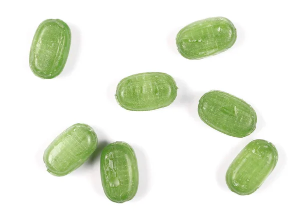 Green candies isolated on white background — Stock Photo, Image