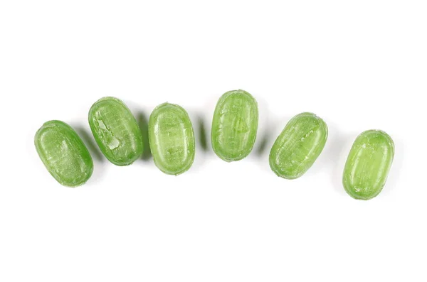 Green candies isolated on white background — Stock Photo, Image