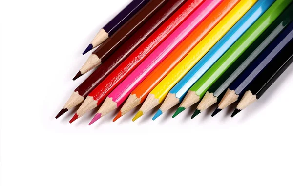 New color pencils isolated on white — Stock Photo, Image