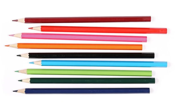 Nieuwe kleur potloden geïsoleerd op wit — Stockfoto