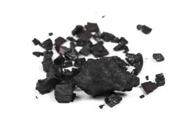 pile black coal isolated on white background clipart
