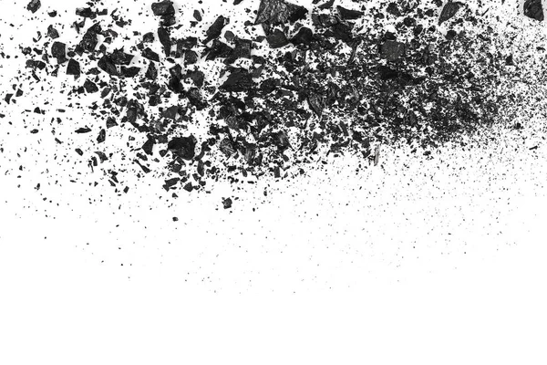 Pile black coal isolated on white background — Stock Photo, Image