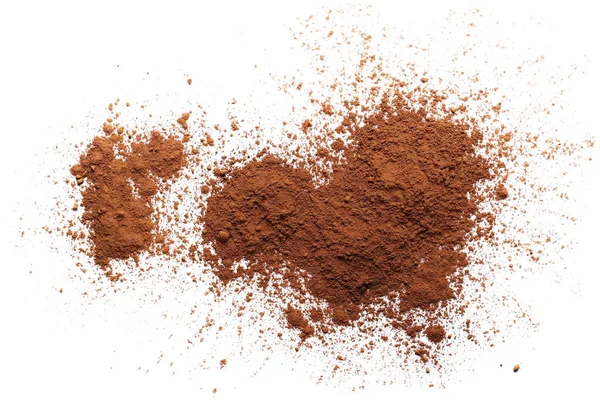 Купа какао-порошку ізольовано на білому фоні — стокове фото