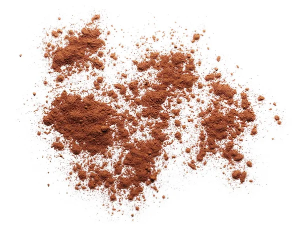 Pile cocoa powder isolated on white background — Stock Photo, Image