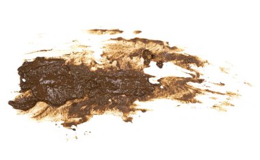 kırpma yolu ile beyaz arka plan üzerinde izole damla püskürtülür çamur