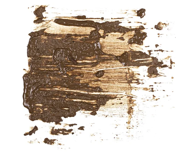 滴的泥浆喷上白色的背景，与剪切路径孤立 — 图库照片