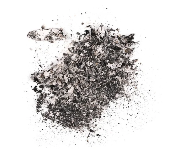 Cinzas de cigarro isoladas sobre fundo branco, textura — Fotografia de Stock