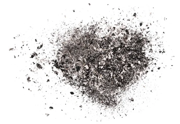 Cigarette ash geïsoleerd op een witte achtergrond, textuur — Stockfoto