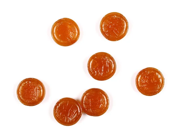 Conjunto naranja brillante caramelo aislado fondo blanco —  Fotos de Stock