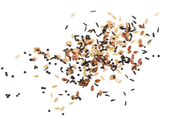 Mixed bird seed isolated on white — Stock Photo, Image