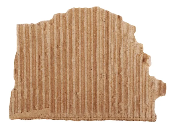 Corrugated cardboard torn isolated on white — Stock Photo, Image