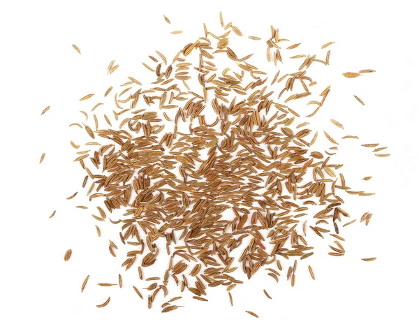 Montón de semillas de comino aisladas sobre fondo blanco —  Fotos de Stock