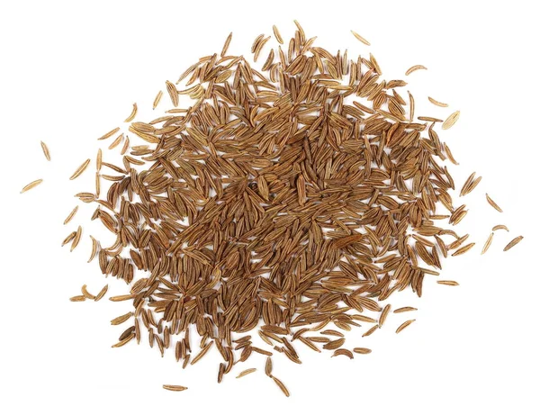 Pile of cumin seeds isolated on white background — Stock Photo, Image