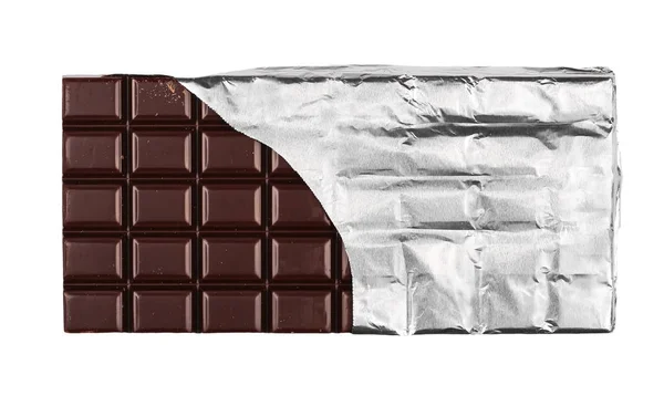 Chokladkakor aluminium med folie isolerad på vit bakgrund — Stockfoto