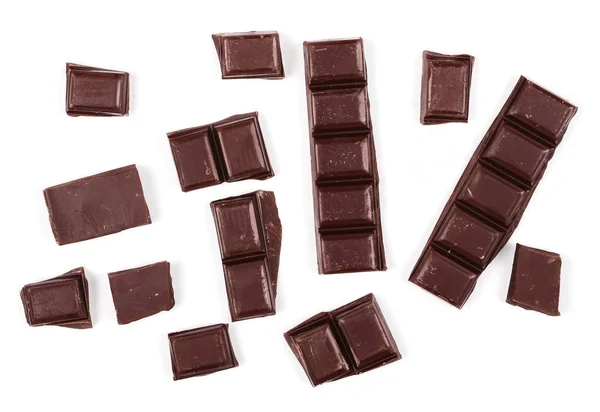 Sjokoladeplater isolert på hvit bakgrunn – stockfoto