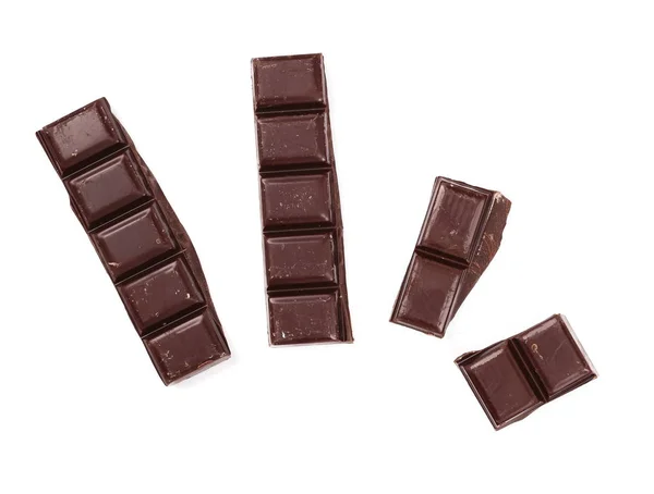 Barras de chocolate aisladas sobre fondo blanco — Foto de Stock