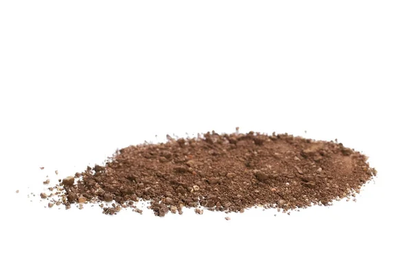 Pile soil isolated on white background — Stock Photo, Image