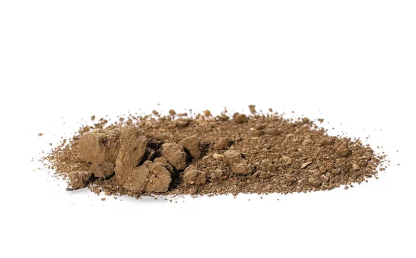 Pile soil isolated on white background — Stock Photo, Image