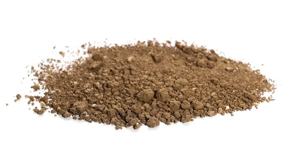 Pile soil isolated on white background — Stock Photo, Image