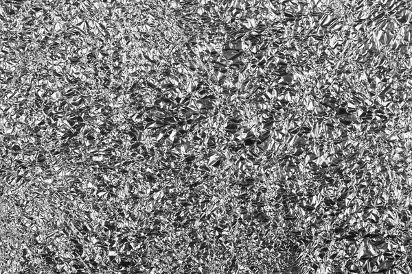 Soyut buruşuk gümüş alüminyum folyo arka plan dokusu — Stok fotoğraf