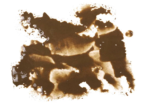 Gotas de lama pulverizadas isoladas em fundo branco, com caminho de recorte — Fotografia de Stock