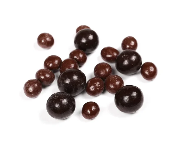 Bolas de chocolate isoladas em branco — Fotografia de Stock