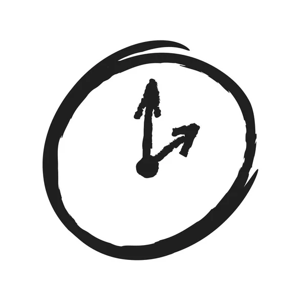 Grunge saati ile ok simgesi — Stok fotoğraf