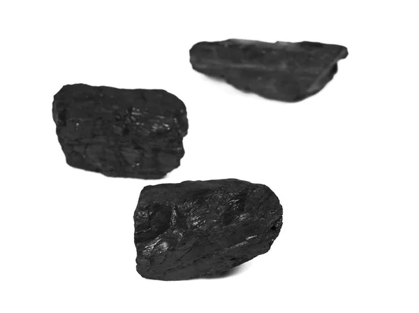 Pile carbone nero isolato su fondo bianco — Foto Stock