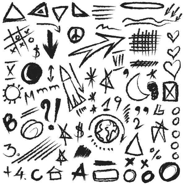 Conjunto de elementos de design doodle, formas — Fotografia de Stock