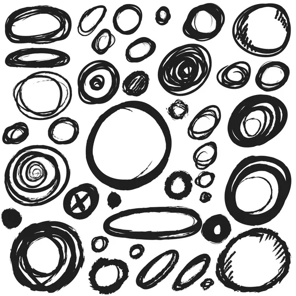 set hand drawn shapes circle, design element