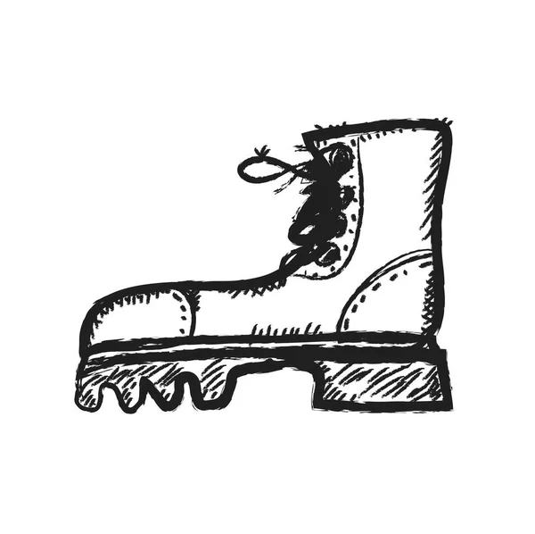 Doodle grunge laarzen, illustratie pictogram — Stockfoto