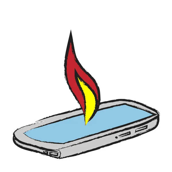 Inflamed smart phone, icon — Stock Photo, Image