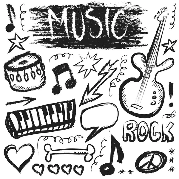 Música grunge, doodle rock and roll icono — Foto de Stock