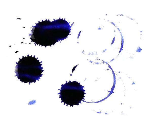 Modrý inkoust šplouchání izolované na bílém s ořezovou cestou — Stock fotografie