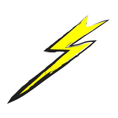 Yıldırım cıvata elle çizilmiş, simgesi