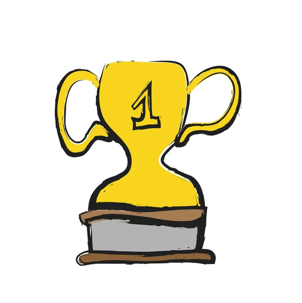 Hand Draw Trophäe, Doodle-Symbol — Stockfoto