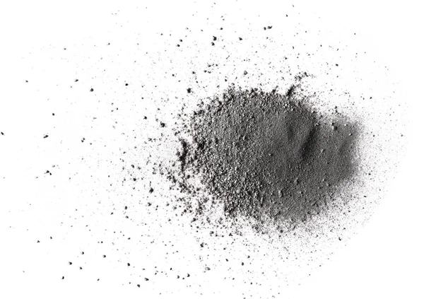 Pile gunpowder, black powder isolated on white background — Stock Photo, Image