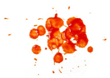 Beyaz arka plan üzerinde domates püresi doku izole kırmızı ketçap sıçraması