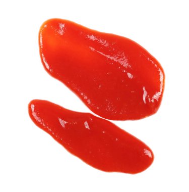 Beyaz arka plan üzerinde domates püresi doku izole kırmızı ketçap sıçraması