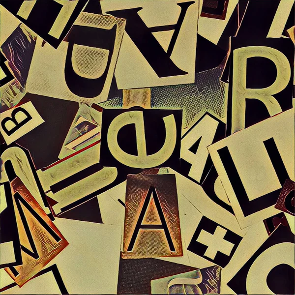 Grunge colagem de letras fundo e textura — Fotografia de Stock