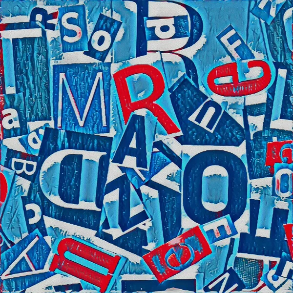 Grunge collage di lettere sfondo e texture — Foto Stock