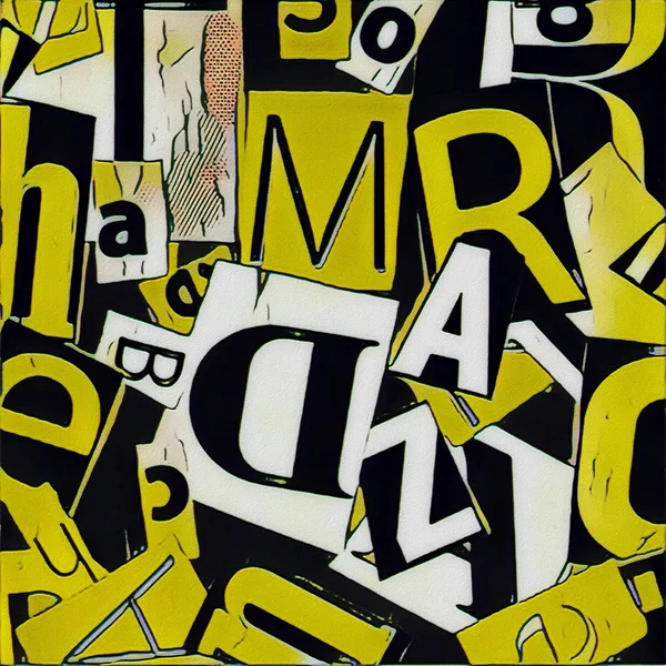 Grunge collage av bokstäver bakgrund och textur — Stockfoto