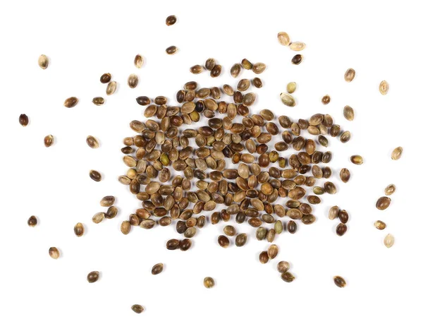 Hemp seeds isolated on white background — Stock Photo, Image