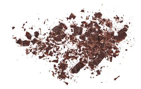 Pila de chocolate picado aislado en blanco —  Fotos de Stock