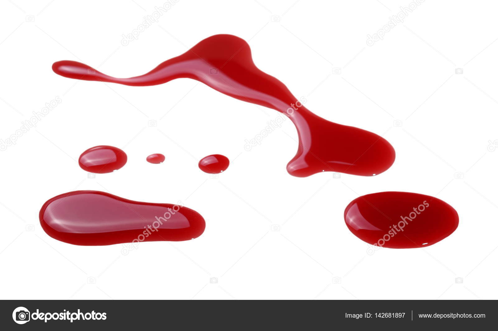 Blood spatter isolated on white background, with clipping path — Stock