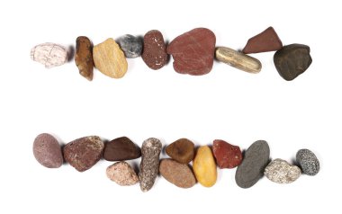 kayalar izole beyaz arka plan ve doku, üstten görünüm üzerinde kazık