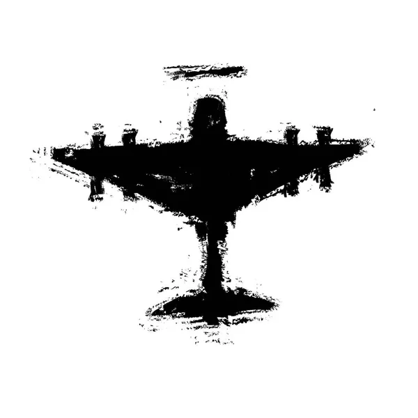 Grunge 飞机轰炸机，设计元素图 — 图库照片